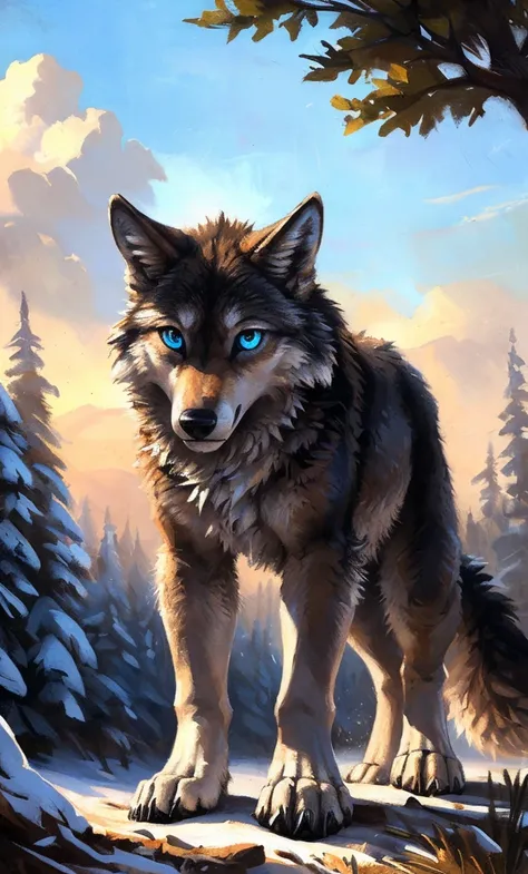 ((Solo)), male people, anthro wolf, (Multi-colored fur, White-brown:1.3，White tail pointed), (Height 2.1m,Tail length 1.5m), ((Wolf face, Big eyes, White eyelids, Blue pupil, Slim:1.2) (Tough, Calm expression:1.2)), Abs, Slim, pinging)), (Correct anatomy),...