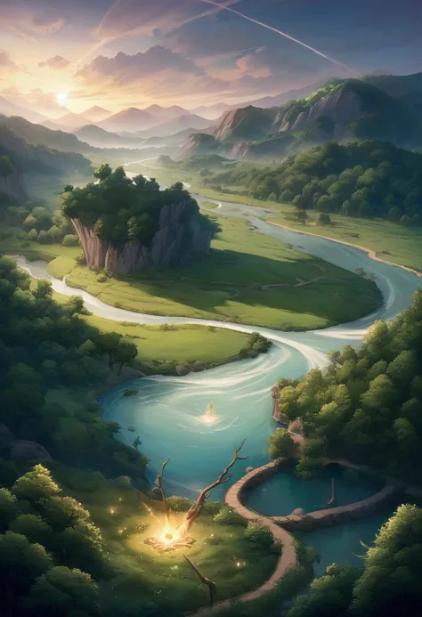 landscape ( phone wallpaper ) ，Fairy wind road bone，River fishing，Warring states