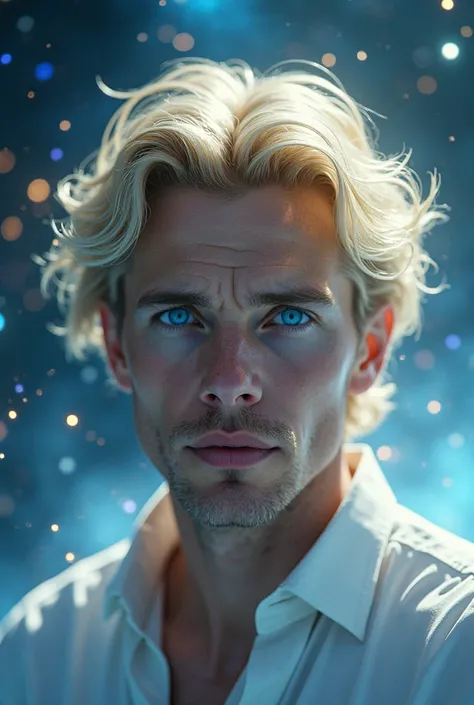 a person with mysterious blue eyes, , flying in the universe, golden light, blue light, a magical cabin
, mystical energy, magnificent cosmos, detailed face, detailed eyes, detailed lips, beautiful detailed eyes, beautiful detailed lips, extremely detailed...