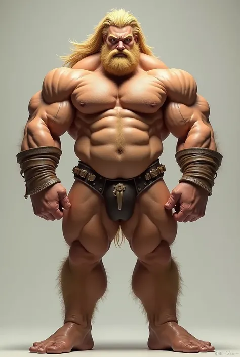 A muscular blond man with a big penis 
