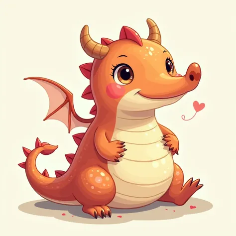 round nosed dragon flat illustration