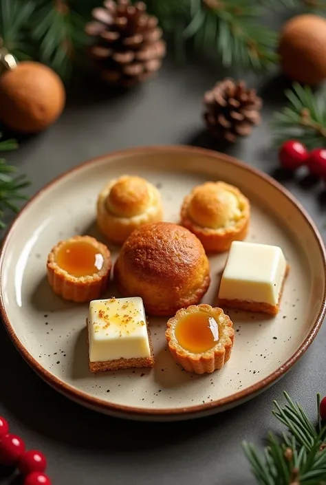 Very nice photo with warm lights, very festive in green and red and with a rustic touch of a Colombian Christmas patillo. The plate is beige with rustic spots and very beautiful with the perspective that the camera took the photo of the plate from above. T...