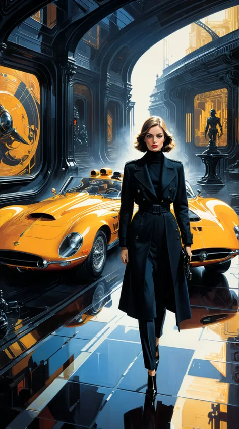 professional photograph of a new movie still  by  Syd Mead and Chase Stone and henri cartier-bresson , bold lines, hyper detailed, dark limited palette, dramatic lighting,  (intricate details, masterpiece, best quality:1.4),
masterpiece,  American style pr...