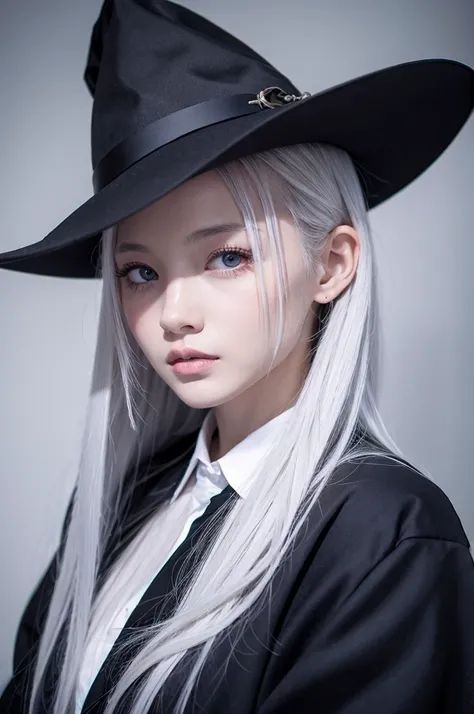 Gray Hair、Anime Face、albino、Beauty、witch