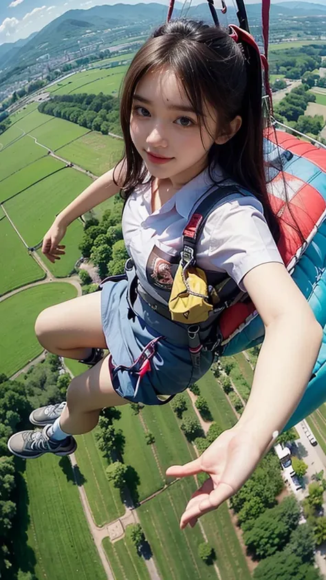 schoolgirl play paralayang