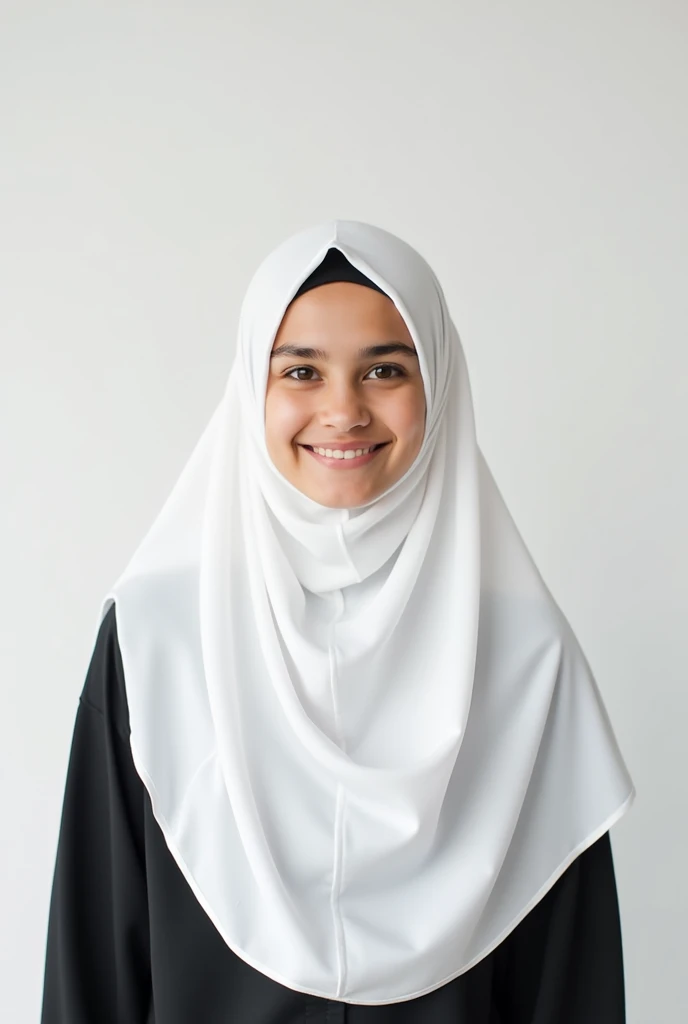 tudung outih bawal sekolah, background kosong, Gambar product sahaja, Tudung sekolah bawal malaysia