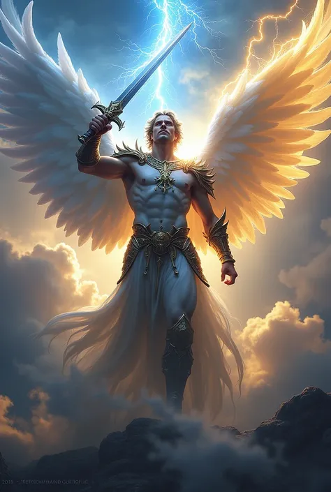 Archangel Michael blue and yellow lightning 