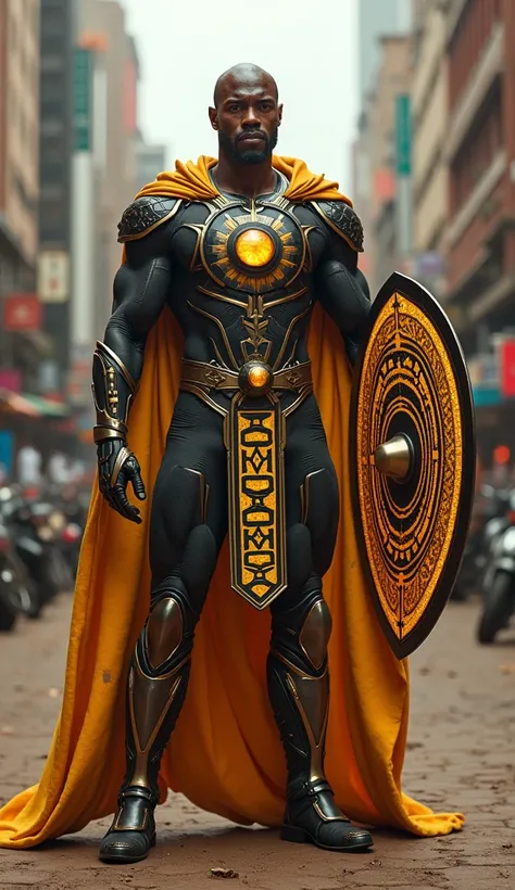 • South African Superhero with armor made from local vibranium, decorated with Zulu ethnic patterns. He wields a sonic shield, which is capable of emitting devastating sound waves.

