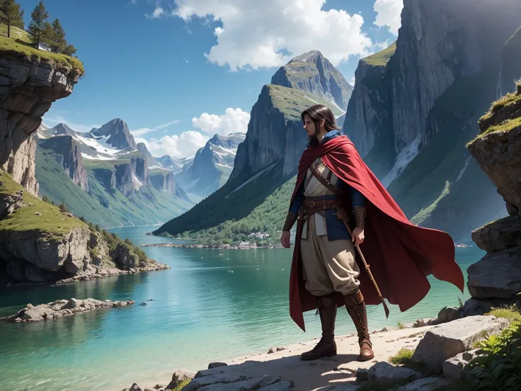 Fjord, 1 traveler , cape,  cloak, Adventurer