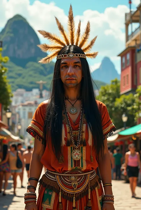 An indigenous person in Rio de Janeiro