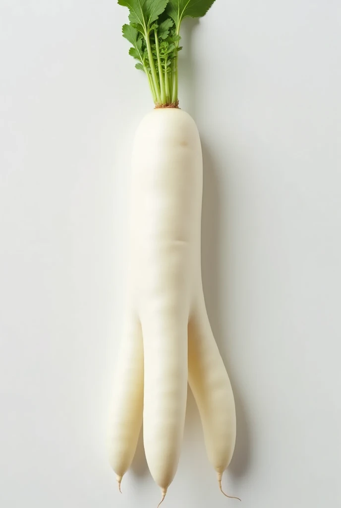 Uniquely shaped daikon , two-legged daikons forked daikon radish,