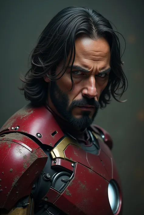 Iron man as John Wick, dusty, super realistic, skin details, photorealistic, face, full body, raw ptoto, attack, attackmode, angry, minor details, superhero pose, new suit, high resolution, best quality, highly detailed, realistic, masterpiece, indian, ind...