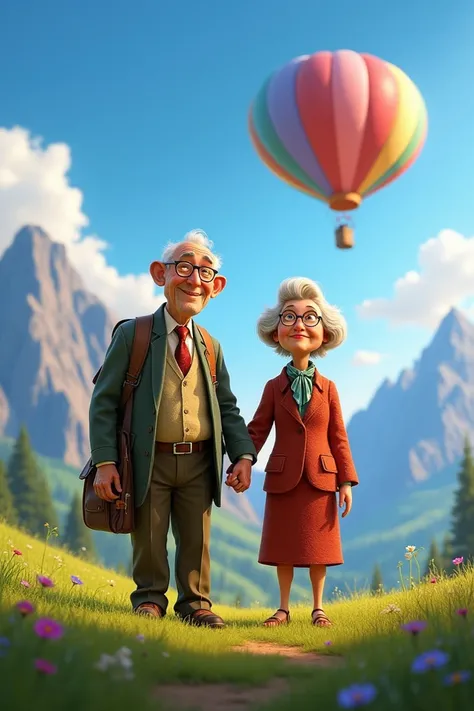 Create an image of the couple from the movie Up Altas Aventuras 