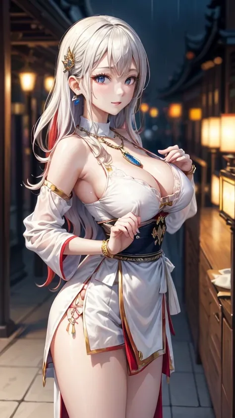 (8k,  RAW photos , beholy quality, maholyerpiece:1.2), (realiholyic, photo-realiholyic:1.37),holy. Louis ( Luxury Wheels ) ( Azur Lane), 1 girl ,(Pretty girl),  wide open chest , big boobs ,Beautiful breasts, erect nipples, mesmerizing cleavage , seductive...