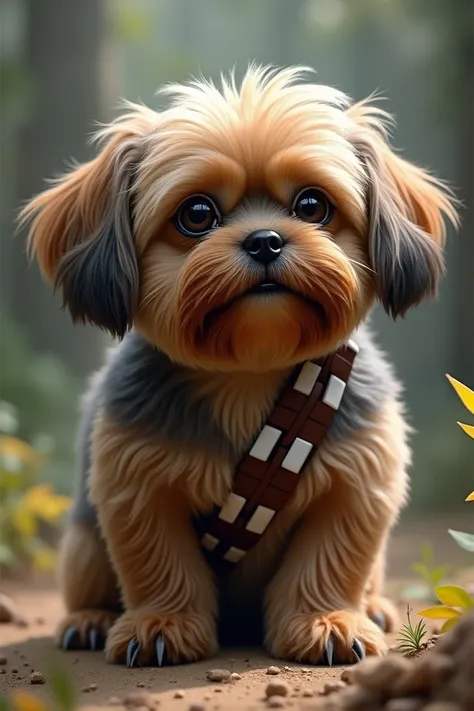 Create a Shih Tzu with a Chewbaca body