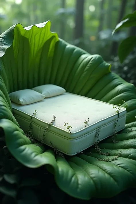 A mattress inside the leaf