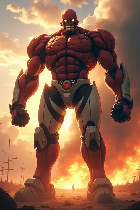 ((best quality)), ((masterpiece)), (detailed),  perfect faceDescription of the Fusion Titan  ( with the face of the original Attack Titan )

 A monstrous colossus emerges ,  combining the devastating power of the most iconic titans of  "Attack on Titan".  ...