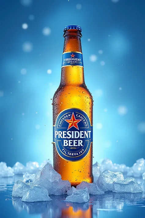 I want an image that says President beer is sold very cold