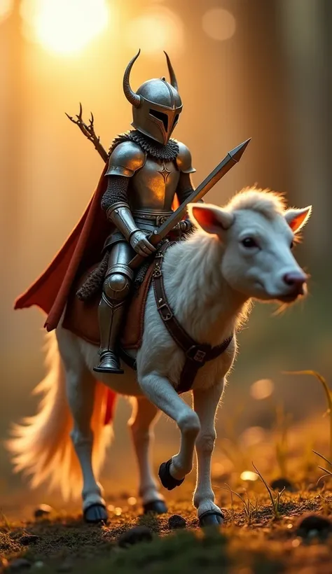 Create ( cow) detailed prompts for generating hyper-realistic macro photographs. Each prompt should feature a tiny warrior character (e.g., a mystical knight, a radiant paladin, or a shadowy rogue) riding on the back of a mythical creature (e.g., a tiny ph...