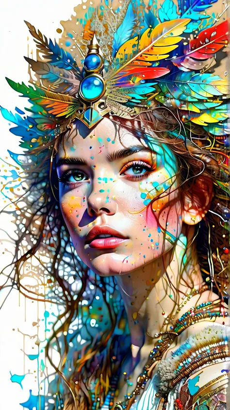 strong warrior princess, centered, key visual, intricate, highly detailed, breathtaking beauty, precise lineart, vibrant, comprehensive cinematic, Carne Griffiths, Conrad Roset, (the most beautiful portrait in the world:1.5) Imagine the universe as a vast ...