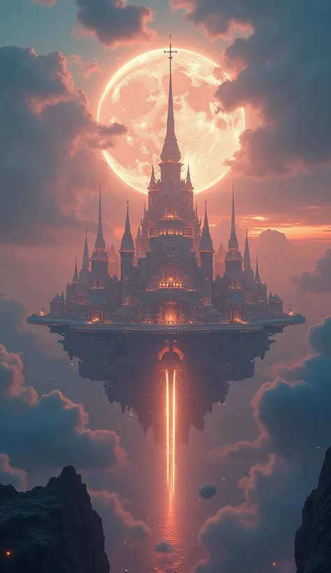 a celestial city glowing on the horizon, representing the eternal kingdom that will replace all human governments, ethereal, glowing, otherworldly, highly detailed, dramatic lighting, vibrant colors, cinematic, intricate architecture, floating islands, ang...