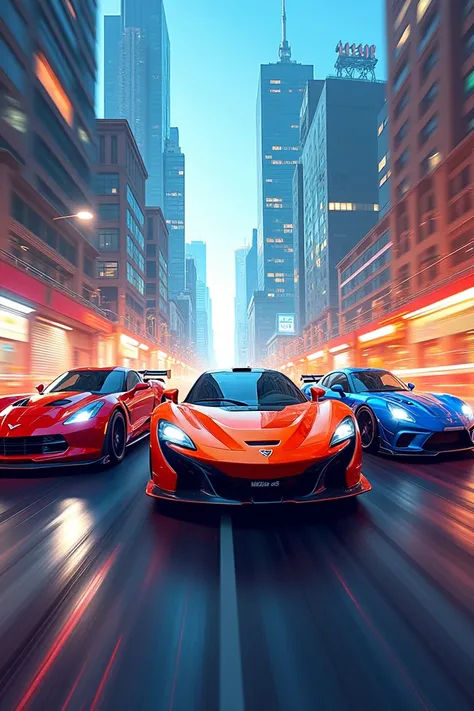 Create an image of three sports cars that says I love them a lot friends this friendship I want it to last as long as we dont separate no matter what happens