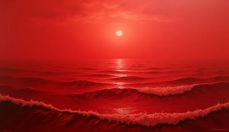 sea ​​with red water