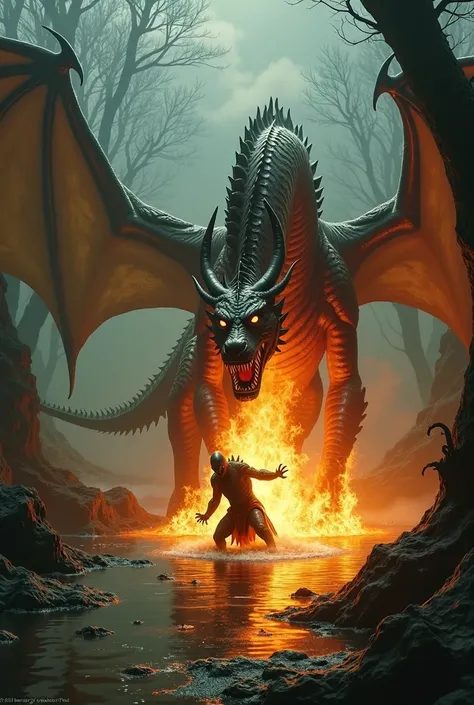 Fix this so the fire is coming out of the dragons mouth