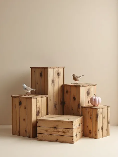 CREATE IMAGE OF WOODEN PLANK BOXES