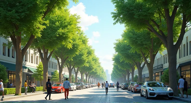 GOOD,  now that the image has color and that it looks realistic,  let you see the trees , cars walking 