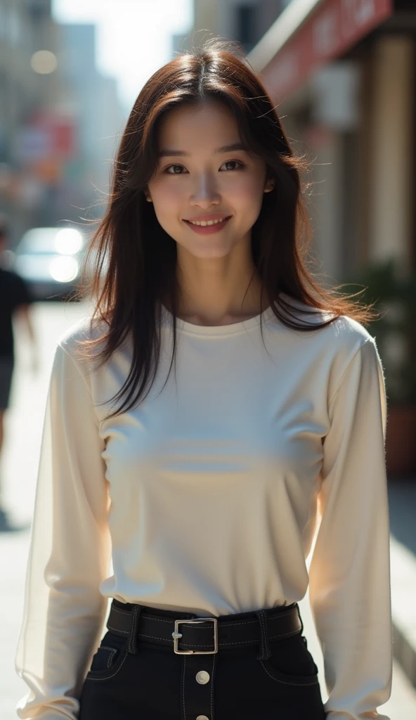 (best quality, 8K, masterpiece:1.3, long shot photo:1.9),

beautiful asian female figure: 1.4, sexy body, small breast, oval face shape, detailed eyes, (Smile:1.3), very detailed facial and skin texture, double eyelid, 1girl, cinematic light,bright light r...