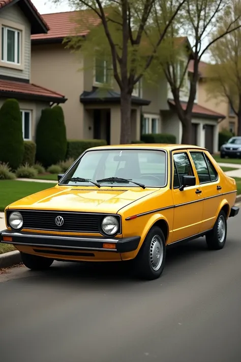 Create a Volkswagen Passat car from the year 88 mustard color 