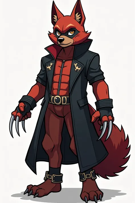 CJs physical appearance is a fusion of a dog and Infinite . " He is an anthropomorphic boy, that is, half human and half dog who has brown skin and a dark coat with shades of red"  and two Wolverine-style knuckle claws and a tail similar to that of a dog ....