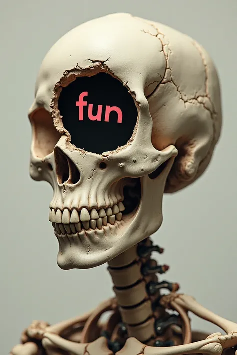  Skull skull with a hole in the head and let the word FUN come out,  and under the jaw the phrase  "I only think about this "