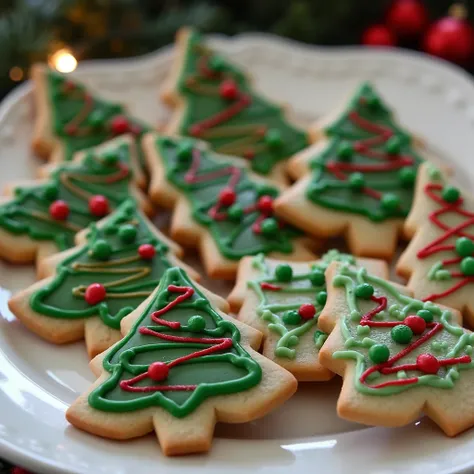  Christmas cookies :  sweet candies to add a touch of festive joy ! 🌿🎄

 Ingredients
For cookies :
1 cup  (226g )  of unsalted butter , suavizada
1 cup  (200g )  granulated sugar
1 large egg
1 teaspoon vanilla extract
1 ⁄2 teaspoon almond extract (optional...