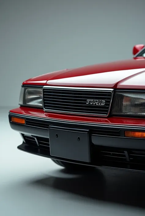 A detailed close-up shot of 1990 Toyota Mark Captured with a 35 lens to highlight the intricate details and vibrant colors 