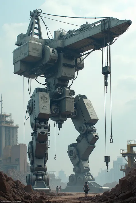 Mechanical crane, strong metal, giant, dangerous, high-tech, 