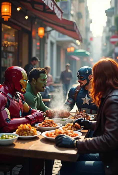 Avengers team is eating kebab in Istanbul