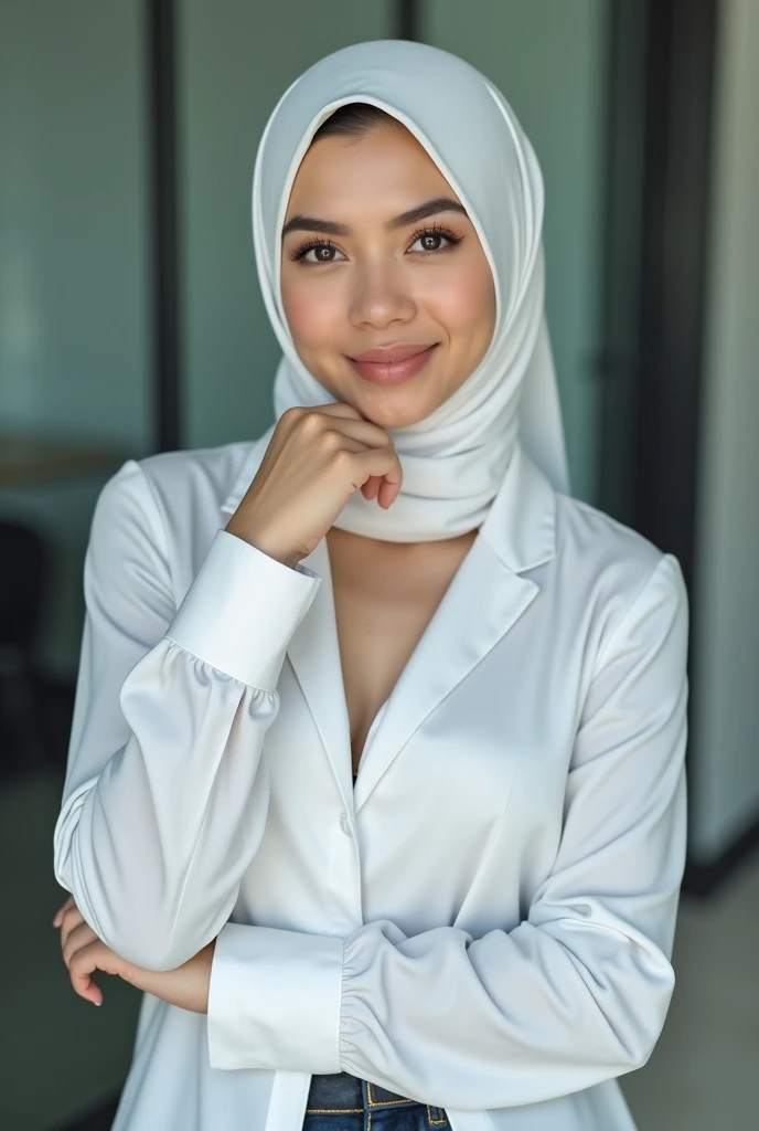 white malay female, hijab, open bra, white shirt, fuck office