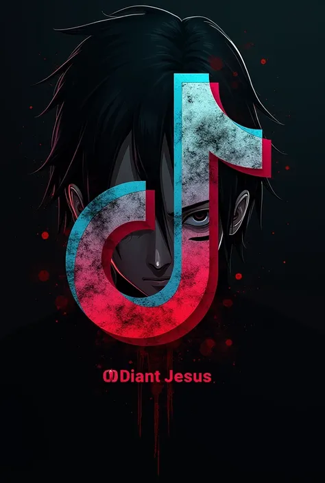 TikTok logo with the name Obito Alean Jesus about Obito anime 