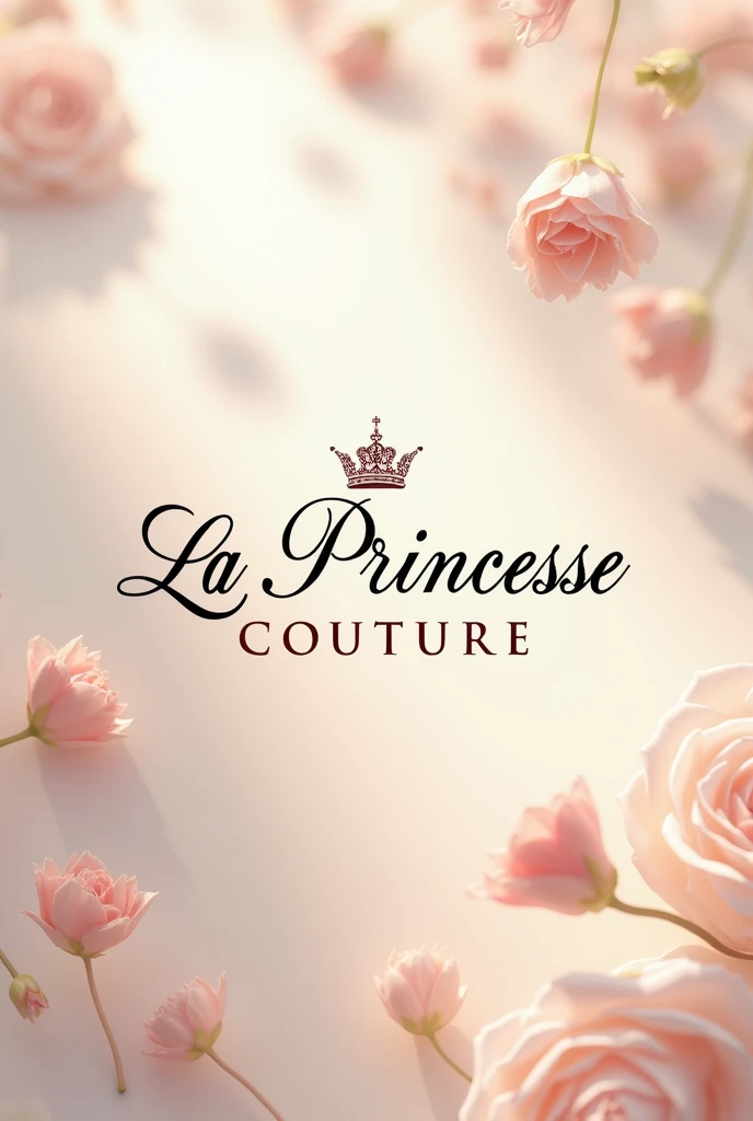  Create a logo for a fashion house called "La Princesse Couture" with a slightly bright color 