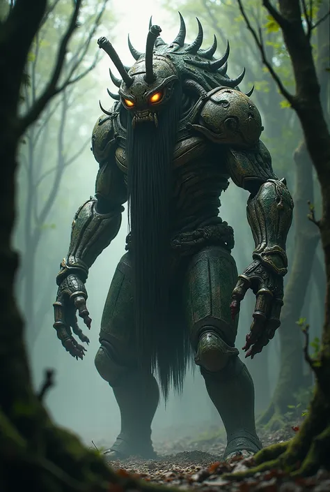 monster, creature of the woods, Sasoris puppet armor, the beard, left