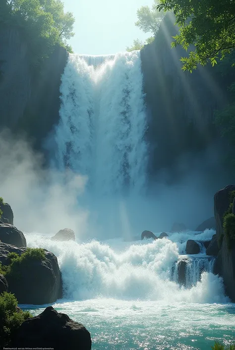 Picture of water falling in motion