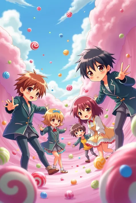  Candy Candy and Terry , Anthony,  Archie , Stear , Neil,  Albert anime by Kyōko Mizuki and illustrator Yumiko Igarashi