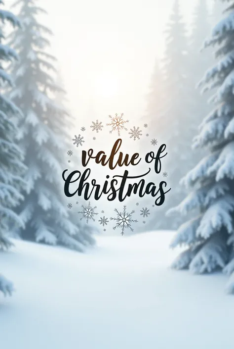 Create me a logo that has the “Value of Christmas” written in the center of the image, the letters that are in the logo 