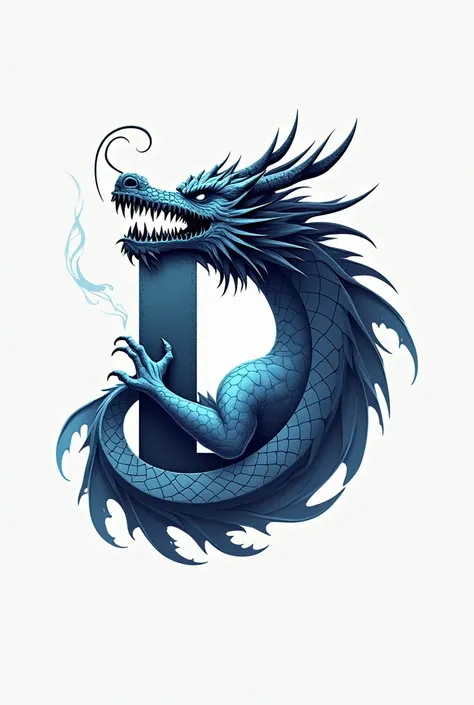 Can you show me several logo designs of a dragon shaped with a D but that the D is very noticeable as well as the dragon