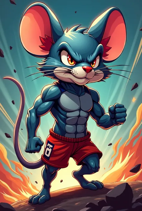 Make a mascot of a mouse for a sportswear store with the name (Intense) highlighted