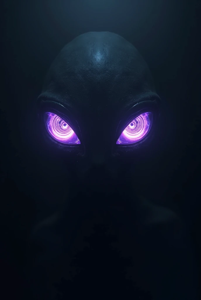 neon alien eyes on a dark background 