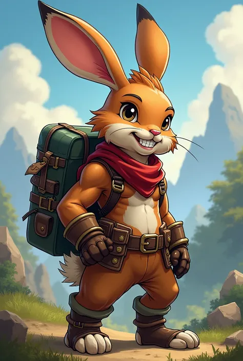 cartoon, furry, anthro, fursona, rabbit, rogue, handsome, sexy, dnd, smirk, 2D