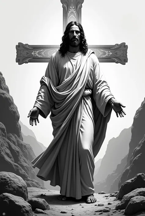 Jesus loves Desert Eagle print white and black